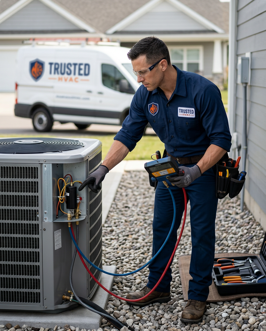 Trusted HVAC technician on the job